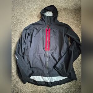 Men's Black and Red Raincoat